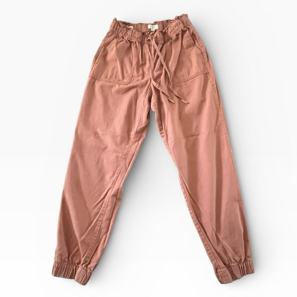 LOFT pink Joggers Women Size Small Pull-On Elastic Drawstring Pockets Comfy